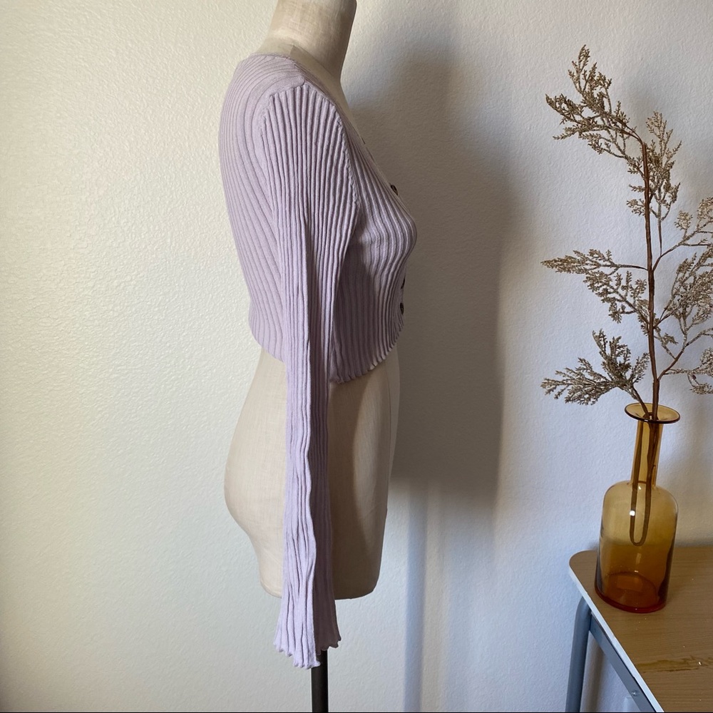UO Ribbed Ruffle Cardigan - Picture 7 of 8
